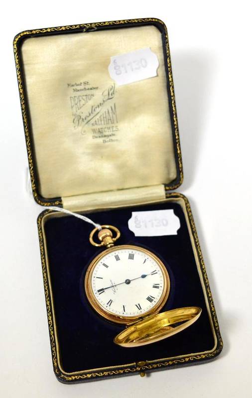 Lot 101 - A 9ct gold full hunter pocket watch, signed