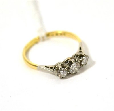 Lot 103 - Three stone diamond ring, estimated total diamond weight 0.55 carat approximately