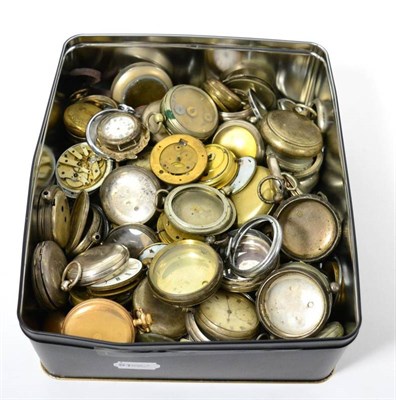 Lot 136 - A quantity of pocket watch silver and plated cases