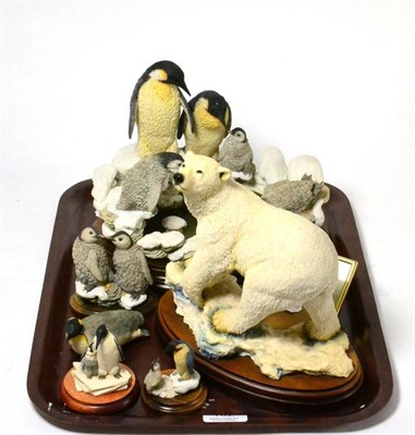 Lot 162 - Country Artists 'Family Adventure', Penguin model, limited edition 473/850, on wood base, with...