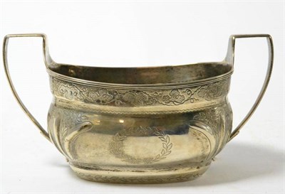 Lot 239 - A silver twin handled sugar bowl