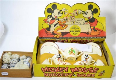 Lot 246 - A Wade Heath & Co Mickey Mouse nursery ware eleven piece miniature teaset, boxed, together with...