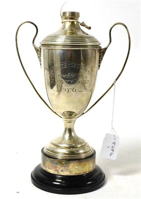 Lot 273 - A silver trophy engraved with the white rose, presented by Mrs Betty Prosser 1976, hallmarked...