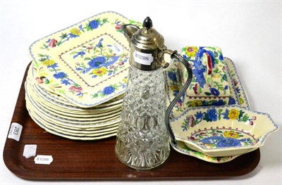 Lot 283 - A Mason's ironstone Regency pattern part dinner service, together with a plated claret jug (qty)