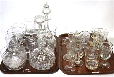 Lot 289 - A large group of glassware (on two trays)