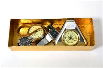 Lot 297 - A stainless steel gents Tissot automatic wristwatch, Rotary wristwatch, a pocket watch and a...