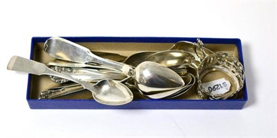 Lot 332 - An assortment of silver spoons etc (qty)