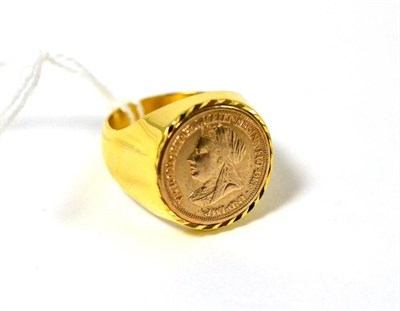 Lot 335 - A fantasy Victorian half sovereign mounted as a ring