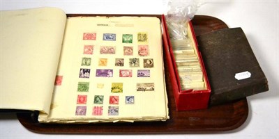 Lot 363 - A 20th century stamp album with assorted contents together with an album of fifteen WWI silk...