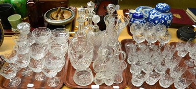 Lot 377 - Large quantity of glassware including drinking glasses, decanters and bowls