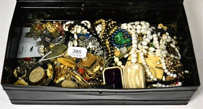 Lot 385 - A large collection of costume jewellery (in one box)