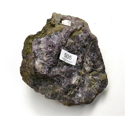 Lot 505 - A Vein Section of Blue John Fluorite and Calcite from Derbyshire, 21cm by 15cm