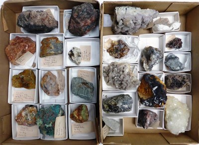 Lot 514 - A Collection of Twenty-Four Mineral Specimens, from Devon and Cornwall (in 2 boxes)