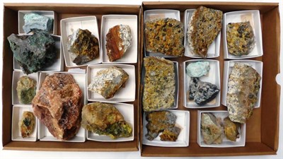 Lot 519 - A Collection of Twenty British Mineral Specimens, including Cassiterite, Baryte, Olivenite,...