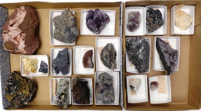 Lot 521 - A Collection of Twenty British Mineral Specimens, including Fluorite, Frazer's Hush, Campyllite...