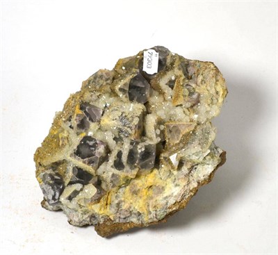 Lot 528 - Mineral Specimen: Quartz on Fluorite, Weardale, Co Durham, 27cm by 21cm