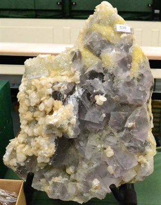 Lot 538 - Fluorite/Calcite, Blackdene Mine, Weardale, Co Durham, 52cm by 36cm