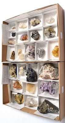 Lot 545 - * Two Trays of Twenty Four Assorted Mineral Specimens from the north of England, including Fluorite