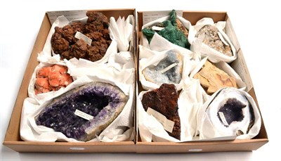 Lot 548 - * Two Trays of Nine Assorted Mineral Specimens from the north of England and Ireland, including...