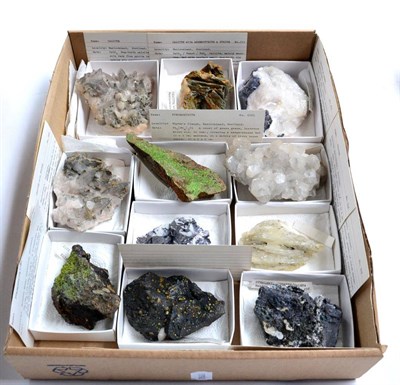 Lot 565 - * One Tray of Eleven Assorted Mineral Specimens from Wanlockhead Mineral Area in Scotland,...