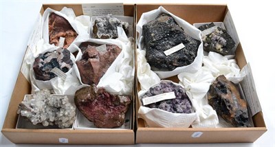 Lot 567 - * Two Trays of Ten Mineral Specimens from the North of England, including Calcite from the...