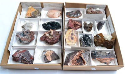 Lot 568 - * Two Trays of Eighteen Mineral Specimens from the Iron Mines of West Cumbria, including Quartz...