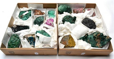 Lot 569 - * Two Trays of seventeen Mineral Specimens, predominantly from Africa, including crystallised...