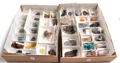 Lot 575 - * Two Trays of Forty Two World Mineral Specimens, including Stichtite, Vanadinite and Leiteite