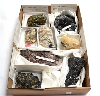 Lot 576 - * One Tray of Eight Mineral Specimens from Lead Hills/Wanlockhead, Scotland, including Galena,...