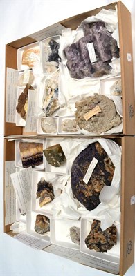 Lot 582 - * Two Trays of Nineteen Mineral Specimens from Northern England, including Blue John,...