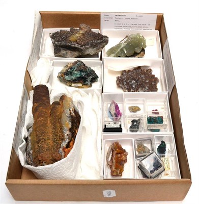 Lot 583 - * One Tray of Seventeen World Specimens, including Smithsonite, Morocco, Northern Rhodesia, and...