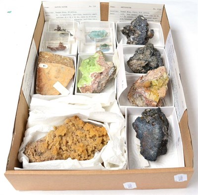 Lot 590 - * One Tray of Eleven Mineral Specimens, predominantly from Tsumb, Namibia, including Olivenite,...