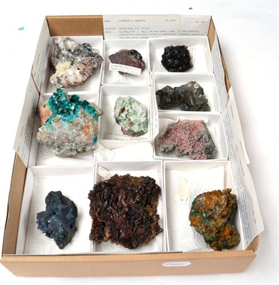 Lot 594 - * One Tray of Ten Assorted Mineral Specimens, predominantly from Tsumb, Namibia, including...