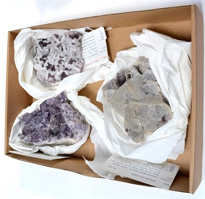 Lot 600 - * Three Fluorite Mineral Specimens, from the Blackdean Mine at St John's Chapel, Weardale, Co...