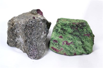 Lot 605 - * Two Mineral Specimens, including one Corundum in matrix, variety Ruby, Ural Mountains,...