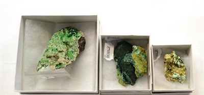 Lot 642 - Three Mineral Specimens Including, Malachite Conichalcite, Malachite Pseudo-Azuri and...