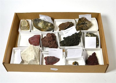 Lot 662 - A Collection of Thirteen Mineral Specimens from Devon and Cornwall, including chrystalised...