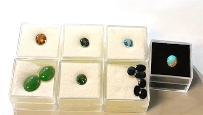 Lot 670 - A Small Quantity of Loose Gemstones, including a loose green sapphire, a loose citrine, six...