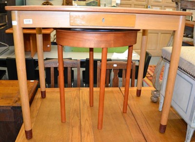 Lot 1018 - A mid 20th century writing table together with a small tray top table, probably Italian