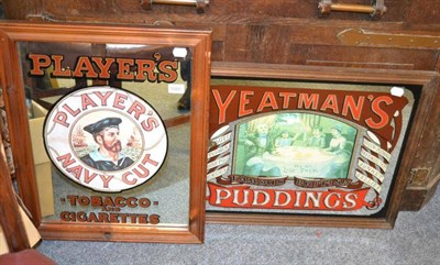 Lot 1020 - Two pub advertising mirrors ";Players"; and ";Yeatman's Puddings"