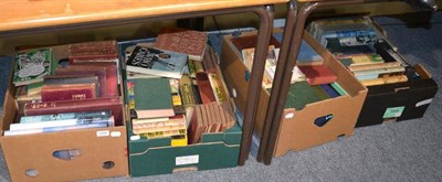 Lot 1058 - Four boxes of miscellaneous books including various Churchill titles, assorted 19th/20th...