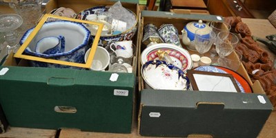 Lot 1090 - Ceramics including Losol jardiniere, plates, cups and saucers etc (in two boxes)