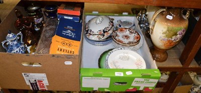 Lot 1106 - A mixed quantity of decorative ceramics including copper lustre jugs, plated wares etc