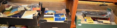 Lot 1108 - Three boxes Triang and other OO gauge and Gollie figures (boxed) etc (in three boxes)