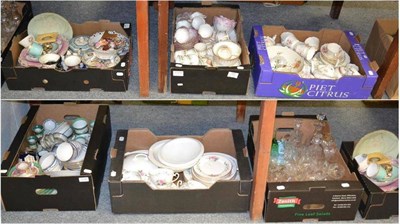 Lot 1119 - A large quantity of part tea and dinner services, glass, etc (six boxes)