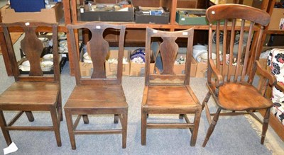 Lot 1129 - A group of four 19th century chairs