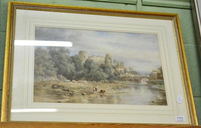 Lot 1172 - Charles McArthur (fl. 1860-1914) Children fishing before Barnard Castle, signed and dated 1887,...