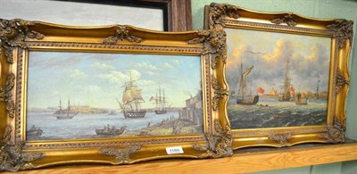 Lot 1180 - A pair of shipping prints on canvas (2)