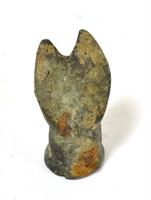 Lot 7 - A Hellenistic bronze model of a bi-ped hoof, modelled in the round, retaining original iron...