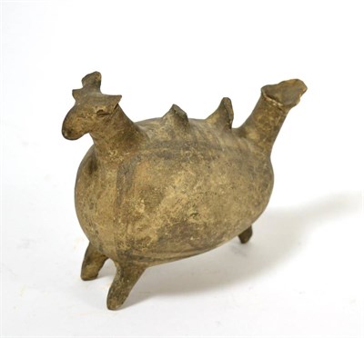 Lot 78 - A Syrian or Amlash terracotta rhyton in the form of a camel, circa 1st millennium BC, some...
